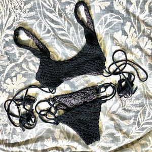 Acacia Black Crochet Hunter + Molokini Bikini Set